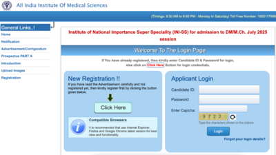AIIMS INI SS July 2025 registration underway, window closes on May 6: Check direct link to apply and important details here