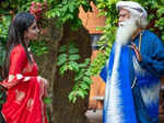 Lovely pictures of Mouni Roy and hubby Suraj Nambiar seeking blessings from spiritual leader Sadhguru